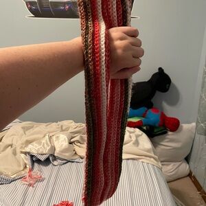 Striped Crocheted phone pocket in Red, White, and Green